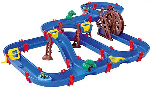 AquaPlay Mega Wasserbahn mit Wasserrad und Rutsche, 180x125x35 cm
