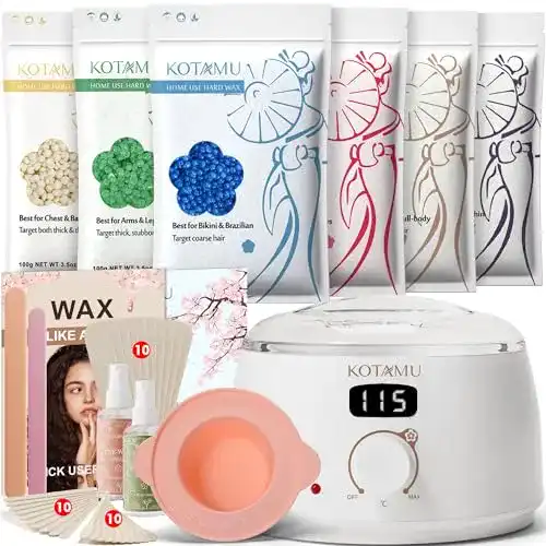 Waxing-Set KOTAMU Professionelles Set für Haarentfernung mit digitalem Wachswärmer