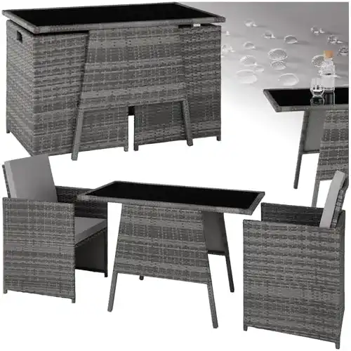 Rattan Gartenmöbel tectake 800682 Polyrattan Sitzgruppe für zwei Personen