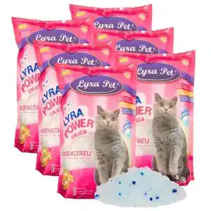 Silikatstreu Lyra Pet 6 x 5 L = 30 L Hygienische Katzenstreu aus Kieselgel