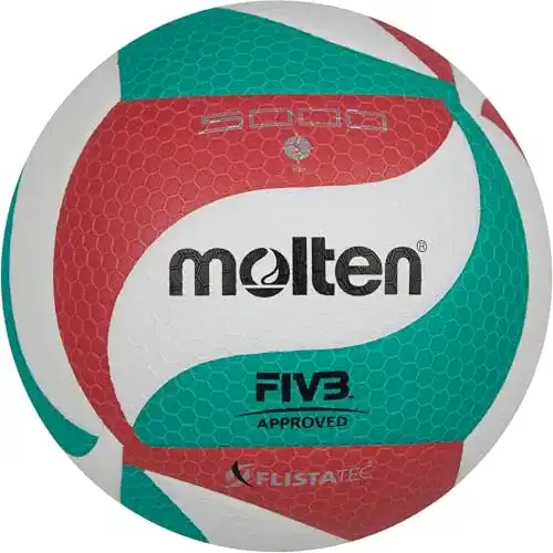 Volleyball Molten V5M5000 für Erwachsene in Grün/Weiß/Rot