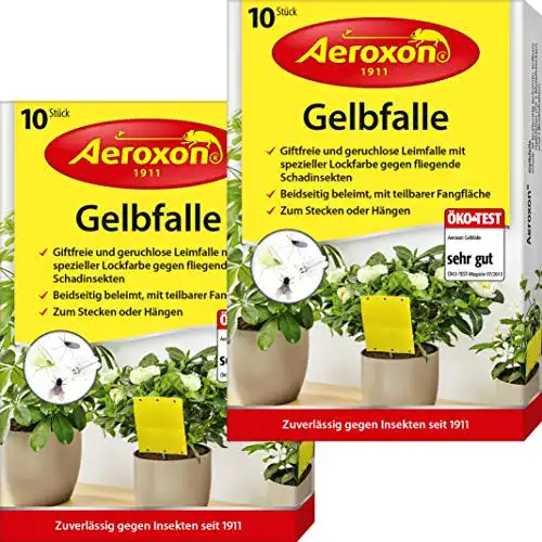 Gelbtafeln Aeroxon – Gelbsticker und Gelbfalle, 20 teilbare Leimtafeln