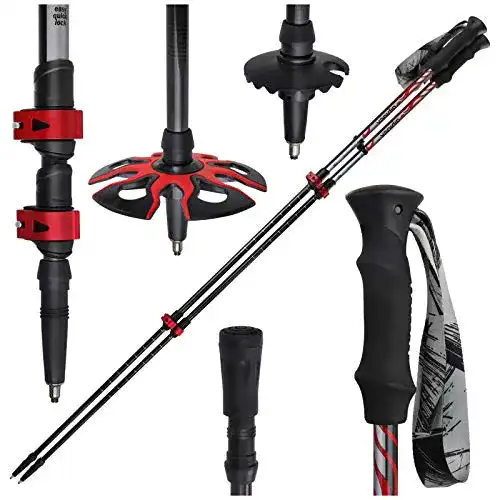 Alpidex Trekkingstöcke aus Carbon verstellbar 62-135 cm