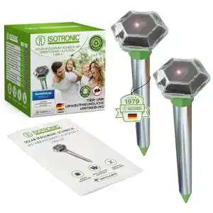 Wühlmausvertreiber Isotronik Solar LED Maulwurfabwehr im 2er Set