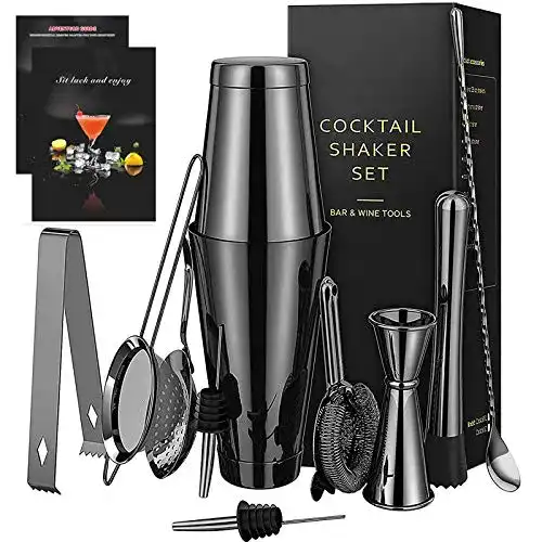 Barkeeper-Set Creyoo 11-teiliges Boston Shaker Set für Cocktails