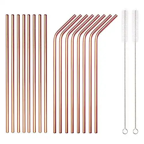 Edelstahl-Strohhalm Set von HOMQUEN mit 18 Teilen und Tragetasche