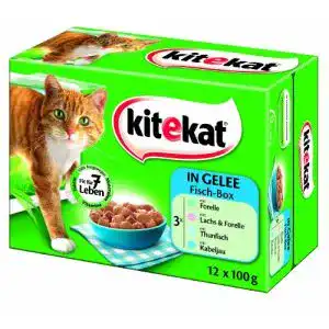 Kitekat Katzenfutter Fisch Box in Gelee 12 x 100g