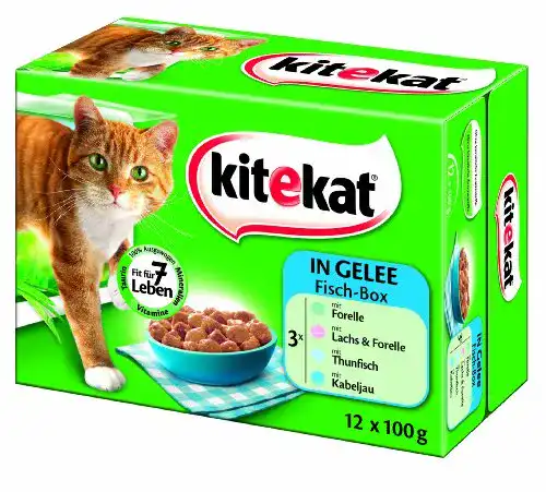 Kitekat Katzenfutter Fisch Box in Gelee 12 x 100g