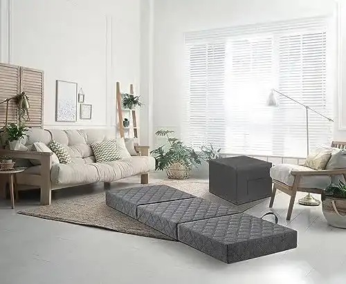 Klappbares Gästebett mit Traumnacht Gästematratze de Luxe