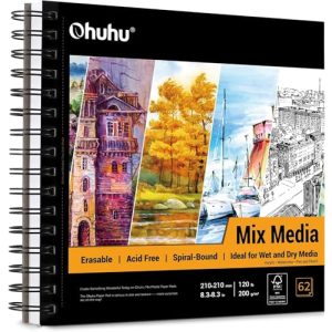 Skizzenbuch Ohuhu für Mischtechniken, 200g/m² Künstlerpapier, Spiralbindung