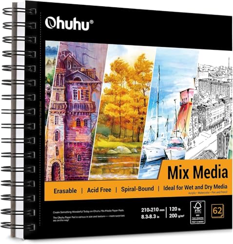 Skizzenbuch Ohuhu für Mischtechniken, 200g/m² Künstlerpapier, Spiralbindung