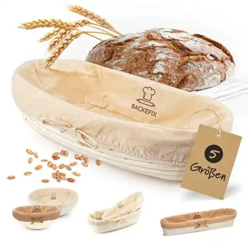 Gärkörbchen Backefix oval aus Peddigrohr für 500g Teig