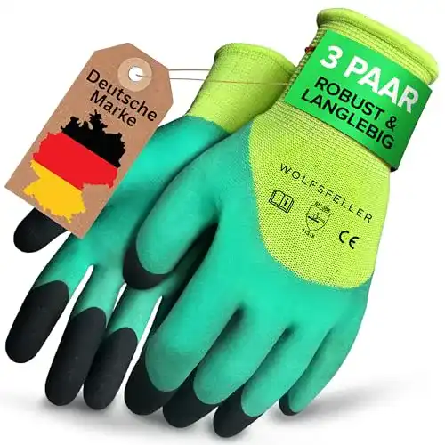 Gartenhandschuhe von Wolfsfeller 3 Paar robuste und komfortable Handschuhe