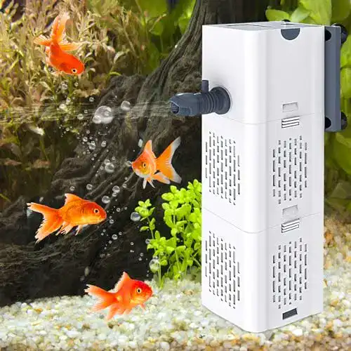 Hengbird Aquarium Pumpe 60l 4-in-1 Innenfilter für Aquarien bis 60 Liter