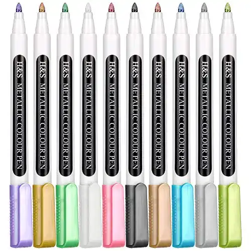 Permanent Marker H&S Metallic Marker Set 10 Teile mit Glitzer