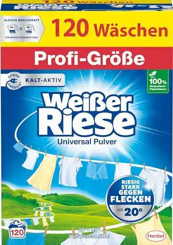 Weißer Riese Universal Waschmittel Pulver für 120 Waschladungen