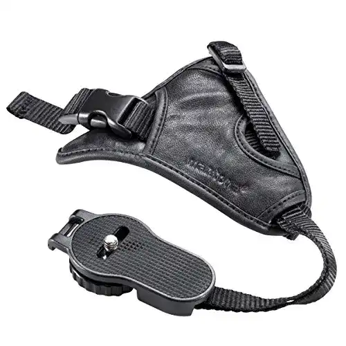 Mantona Kameragurt First Class Leder-Handschlaufe mit Klickverschluss