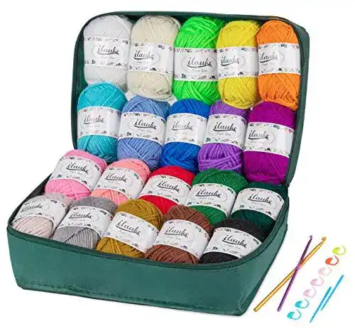 Ilauke Häkelgarn in 20 Farben, 30g pro Ball aus Acryl für Strickprojekte