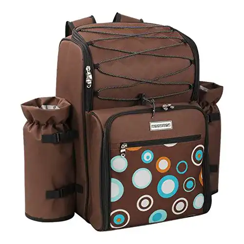 Picknickrucksack für 4 Personen mit Kühltasche und Zubehör
