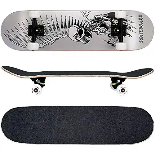 Skateboard FunTomia mit ABEC-9 Kugellagern und Rollenhärte 100A