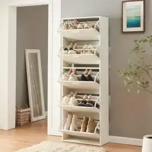 Schuhschrank En.casa Sykkylven Schuhkipper mit 5 Klappen für 20 Paar Schuhe
