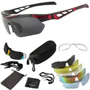 Fahrradbrille mit Wechselgläsern von ONVAYA mit UV400 Schutz