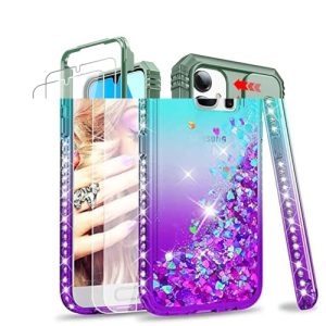 Leyi Handyhülle für Samsung Galaxy S7 mit Glitzer und Panzerfolie