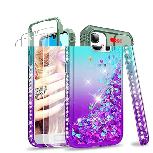 Leyi Handyhülle für Samsung Galaxy S7 mit Glitzer und Panzerfolie