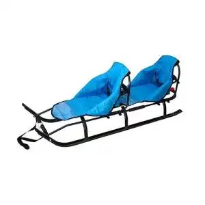 Skyline 2in1 Schlitten für 2 Personen aus Aluminium mit Rückenlehne und LED