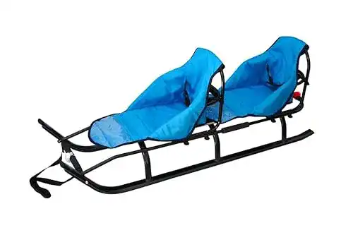 Skyline 2in1 Schlitten für 2 Personen aus Aluminium mit Rückenlehne und LED