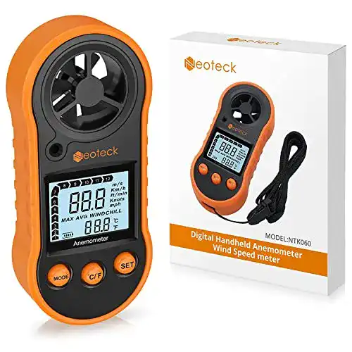 Digitaler Windmesser Neoteck mit LCD-Anzeige zur Windmessung