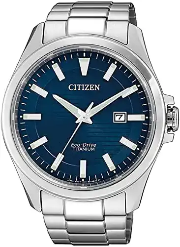 Citizen Herren Analog Eco-Drive Uhr mit Titan Armband BM7470-84L