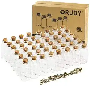 Glasfläschchen Ruby Reagenzglas mit Korken 25ml – 48 Stück