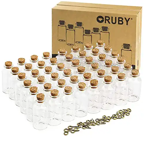 Glasfläschchen Ruby Reagenzglas mit Korken 25ml – 48 Stück