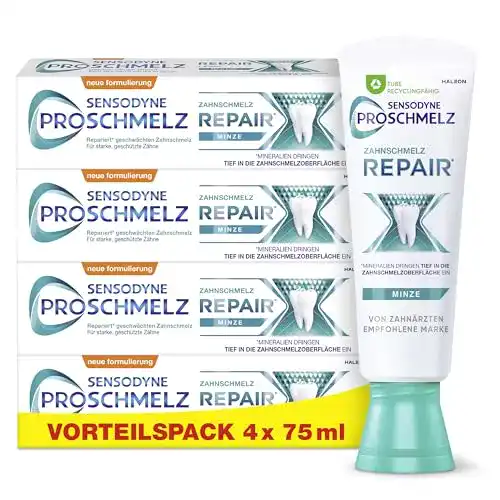 Sensodyne Proschmelz Repair Zahnpasta – tägliche Zahnpflege mit Fluorid
