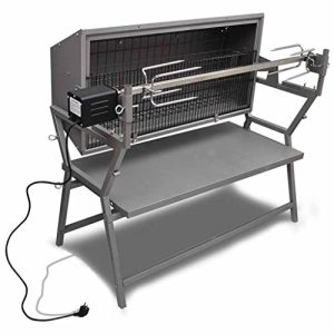 Spanferkelgrill Anself mit Edelstahl-Drehspieß für Gartennutzung