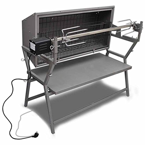 Spanferkelgrill Anself mit Edelstahl-Drehspieß für Gartennutzung