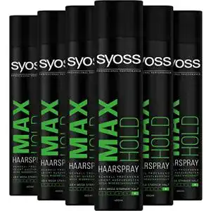 Syoss Haarspray Max Hold 6er Pack (6x 400ml) mit starkem Halt