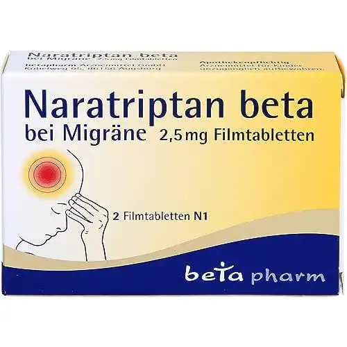 Migräne Tabletten Naratriptan beta von betapharm Arzneimittel GmbH
