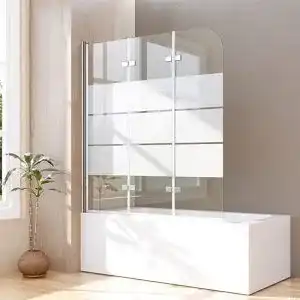 Badewannenfaltwand Goezes für Badewanne 120x140cm, 3-teilig, faltbar