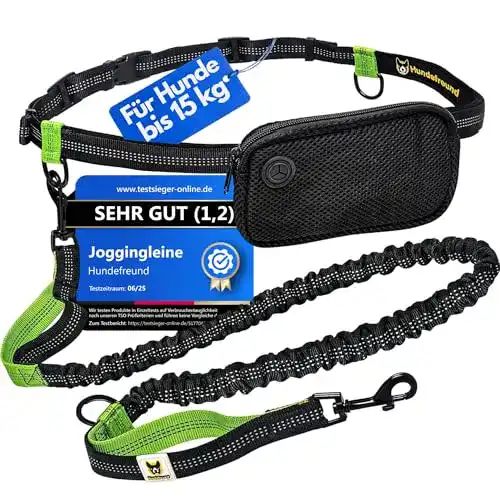 Joggingleine für kleine Hunde bis 15 kg mit elastischem Ruckdämpfer