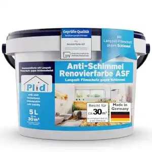 Plid Anti-Schimmel Renovierfarbe Innen für alle Wände 5L