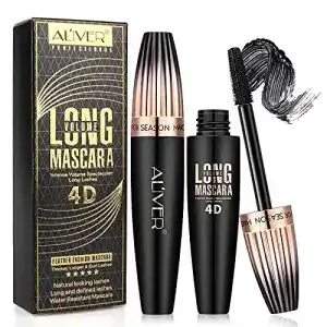 4D Seidenfaser Mascara wasserfest in Schwarz für voluminöse Wimpern