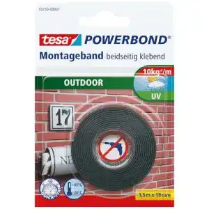 Tesa Powerbond Outdoor – Doppelseitiges Montageband für den Außenbereich