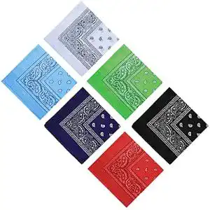 Bandana Kopftuch für Damen und Herren 6 Stück aus Baumwolle mit Paisley-Muster