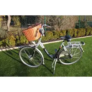 Hundefahrradkorb vorne von Marcus Weidenhandel mit Metallgitter und Kissen