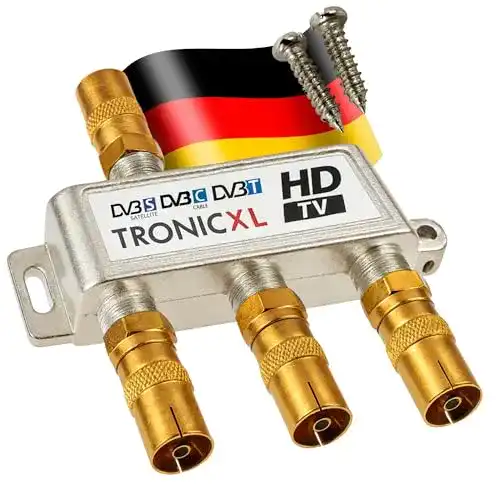 Sat-Verteiler 3-fach Tronicxl Koax Antennenverteiler für Kabelfernsehen