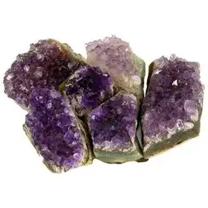Amethyst Drusenstück Set mit 6 Kristallen aus Uruguay und Brasilien