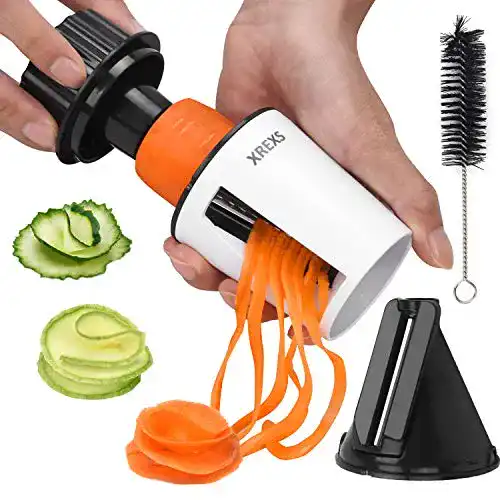 XREXS Spiralschneider für Gemüsespaghetti, 2 in 1