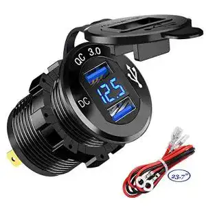 Motorrad USB Steckdose GemCoo QC 3.0 mit zwei Ladeports für Fahrzeuge